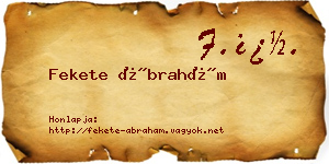 Fekete Ábrahám névjegykártya