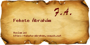 Fekete Ábrahám névjegykártya